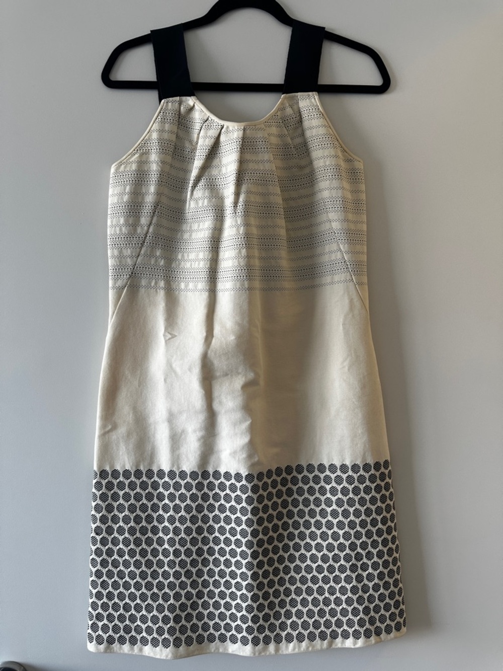 Zero + Maria Cornejo Cream and Black pattern dress sz 6 - Picture 5 of 9